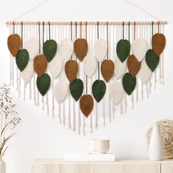 Large Leaf Woven Wall Hanging Decor
